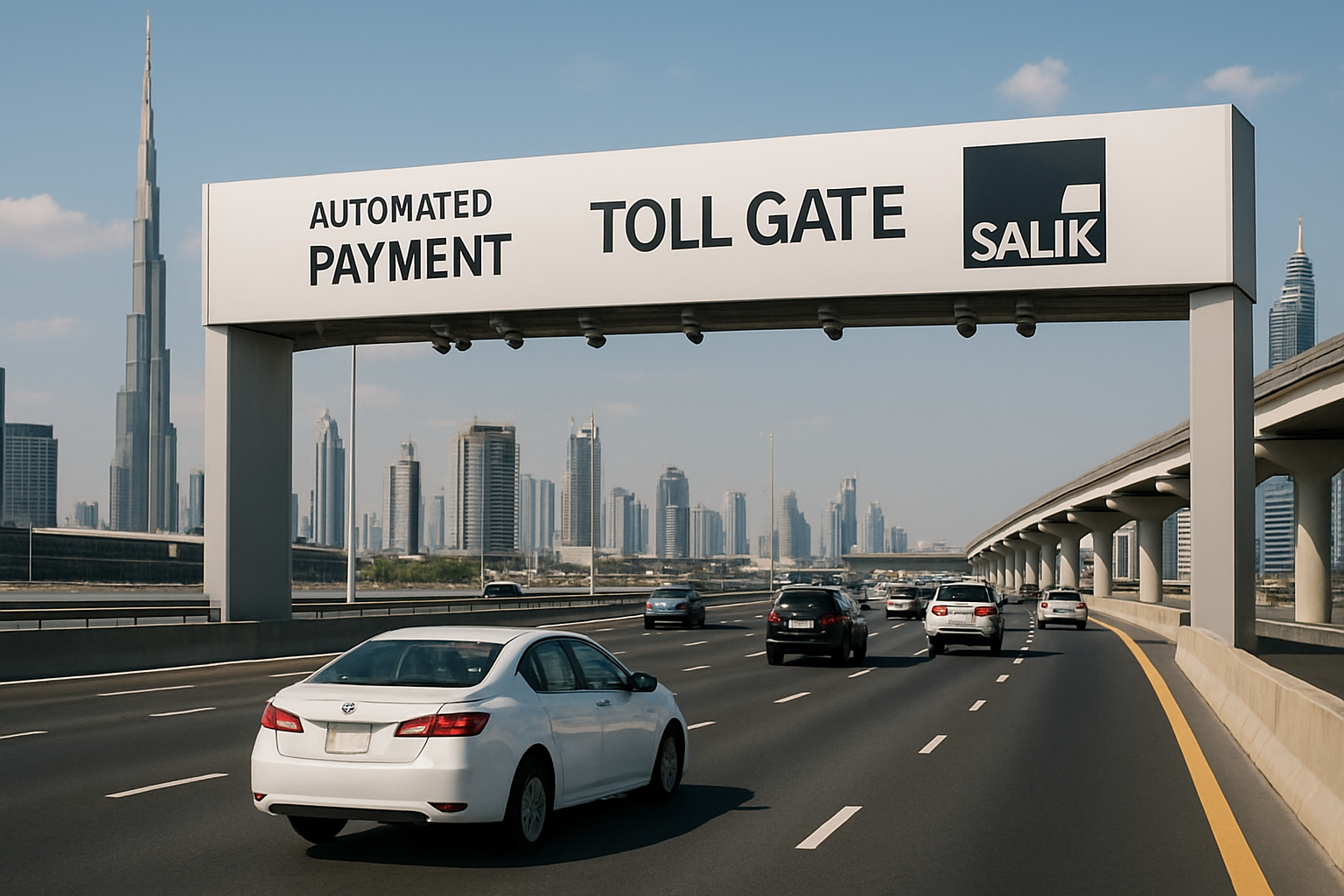 Dubai toll road with automated payment system